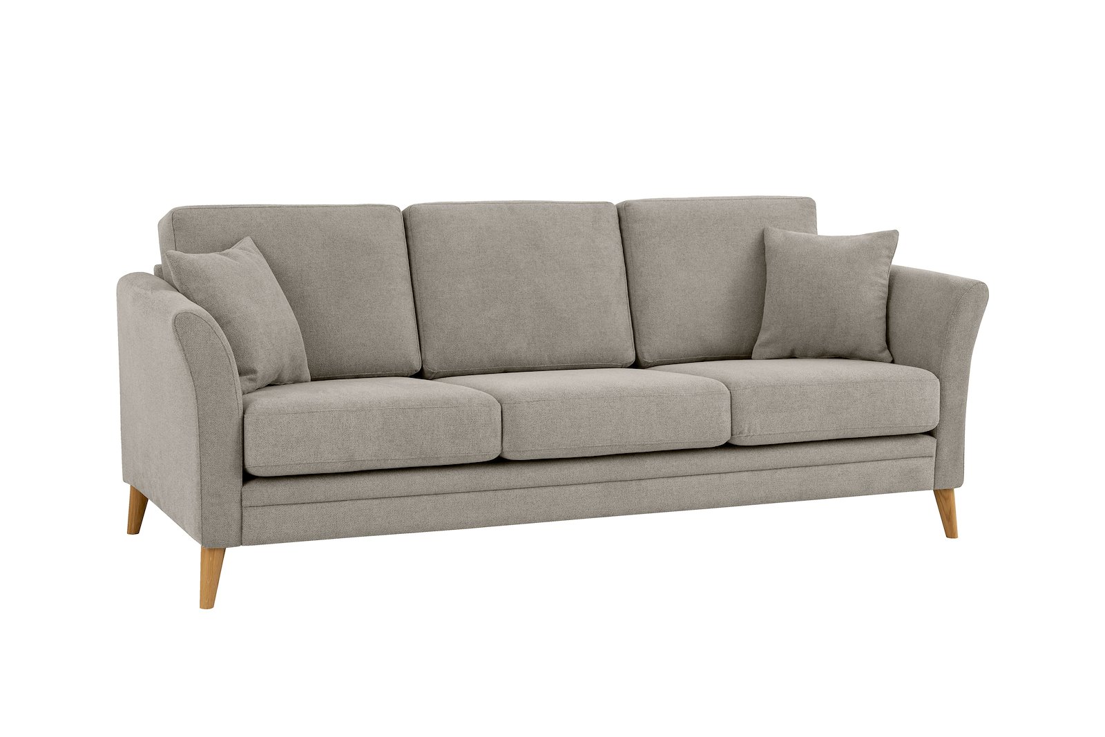 Eden 3-seter sofa Tekstil Brooklyn 14 Latte med ben i eik natur (15137).