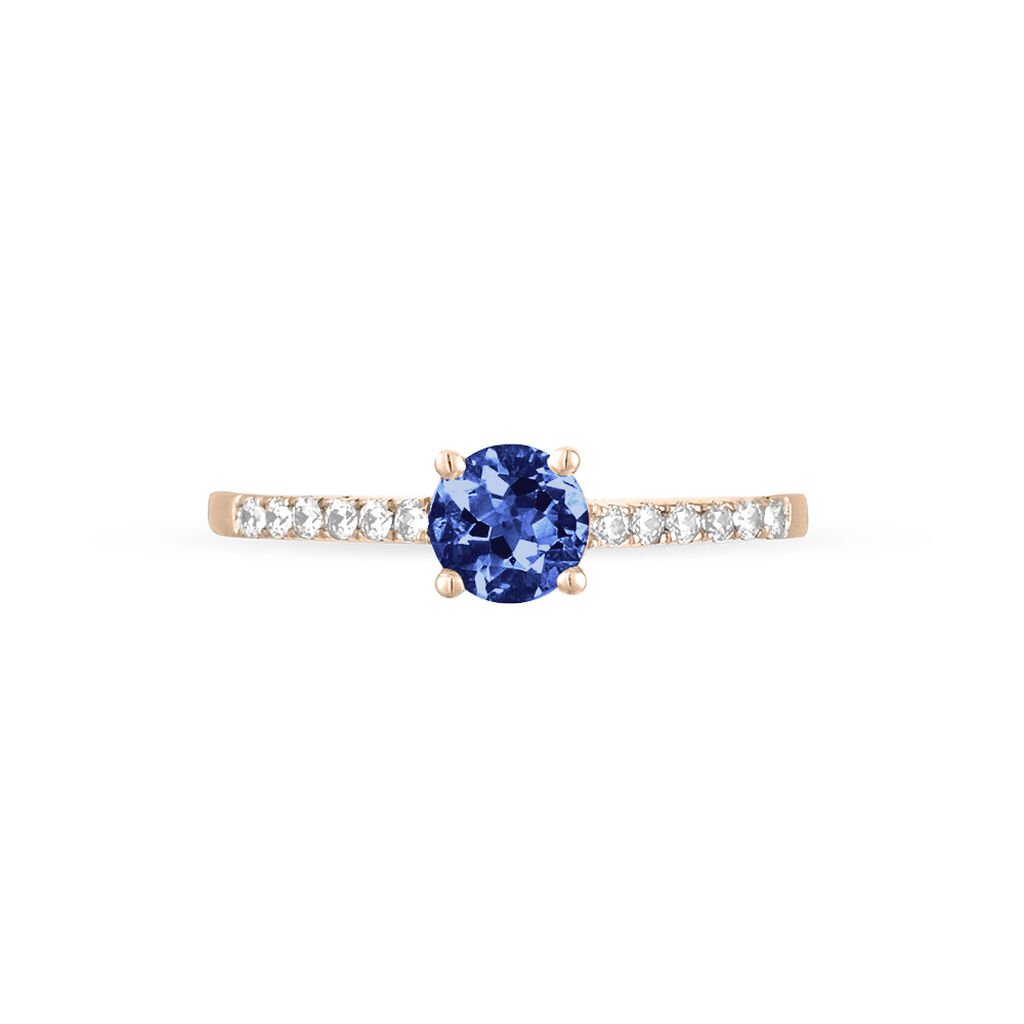 Bague Manon Or Rose Saphir Et Diamant