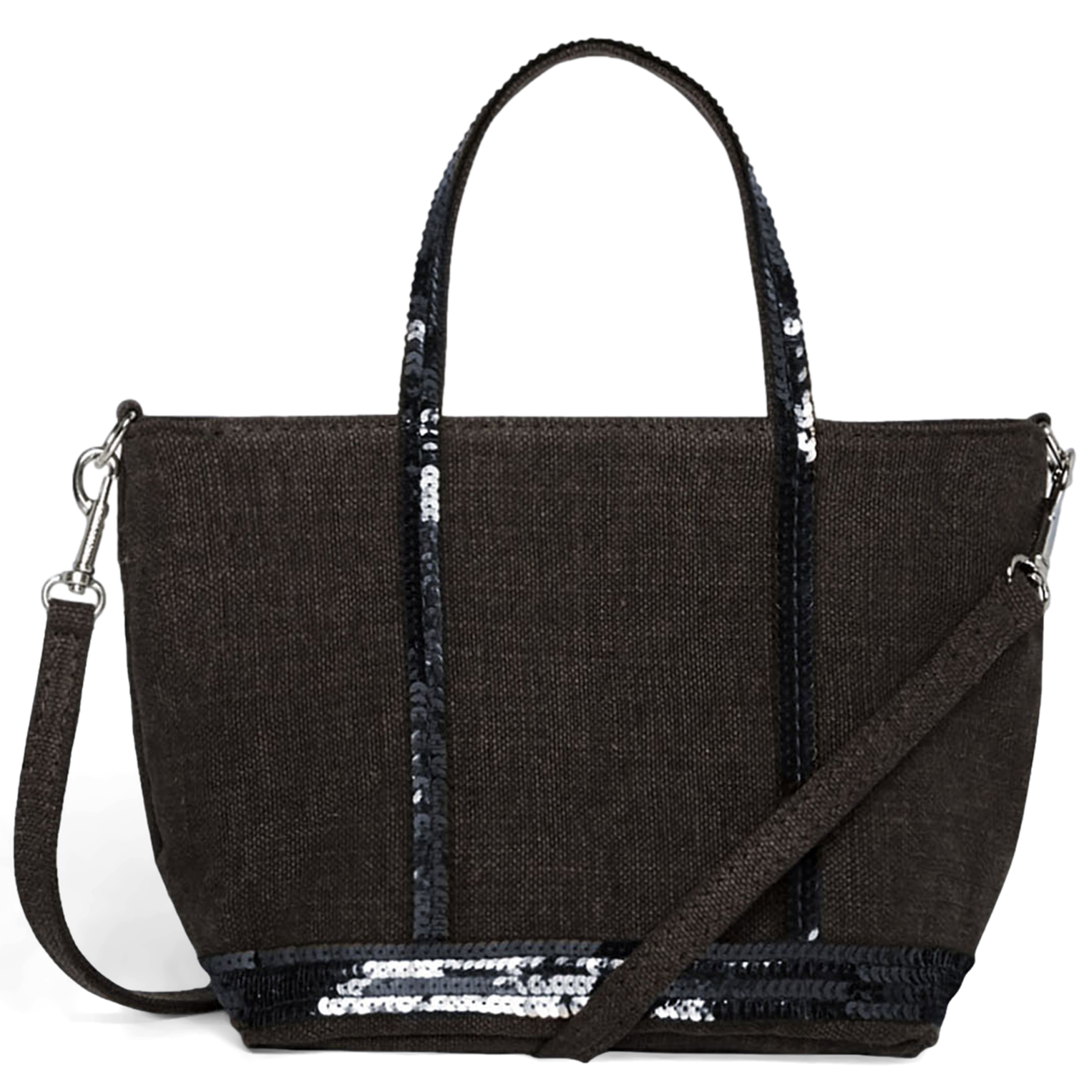 Cabas XS à sequins en lin | Marron