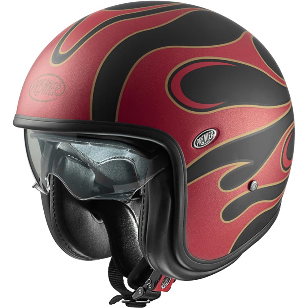 premier - Casque Vintage FR Noir / Rouge / Jaune / Mat