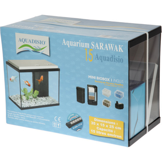 Aquarium Sarawak, noir - 15 litres