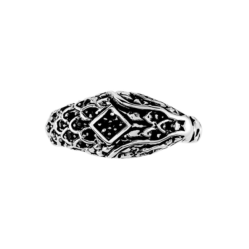 Bague Venin Acier Bicolore Oxyde De Zirconium