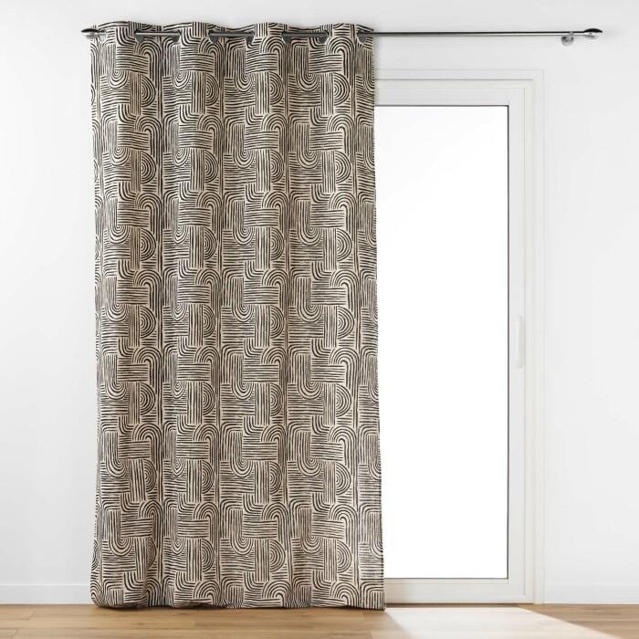 RIDEAU OEILLETS 140X240CM POLYCOTON PANDORE NOIR