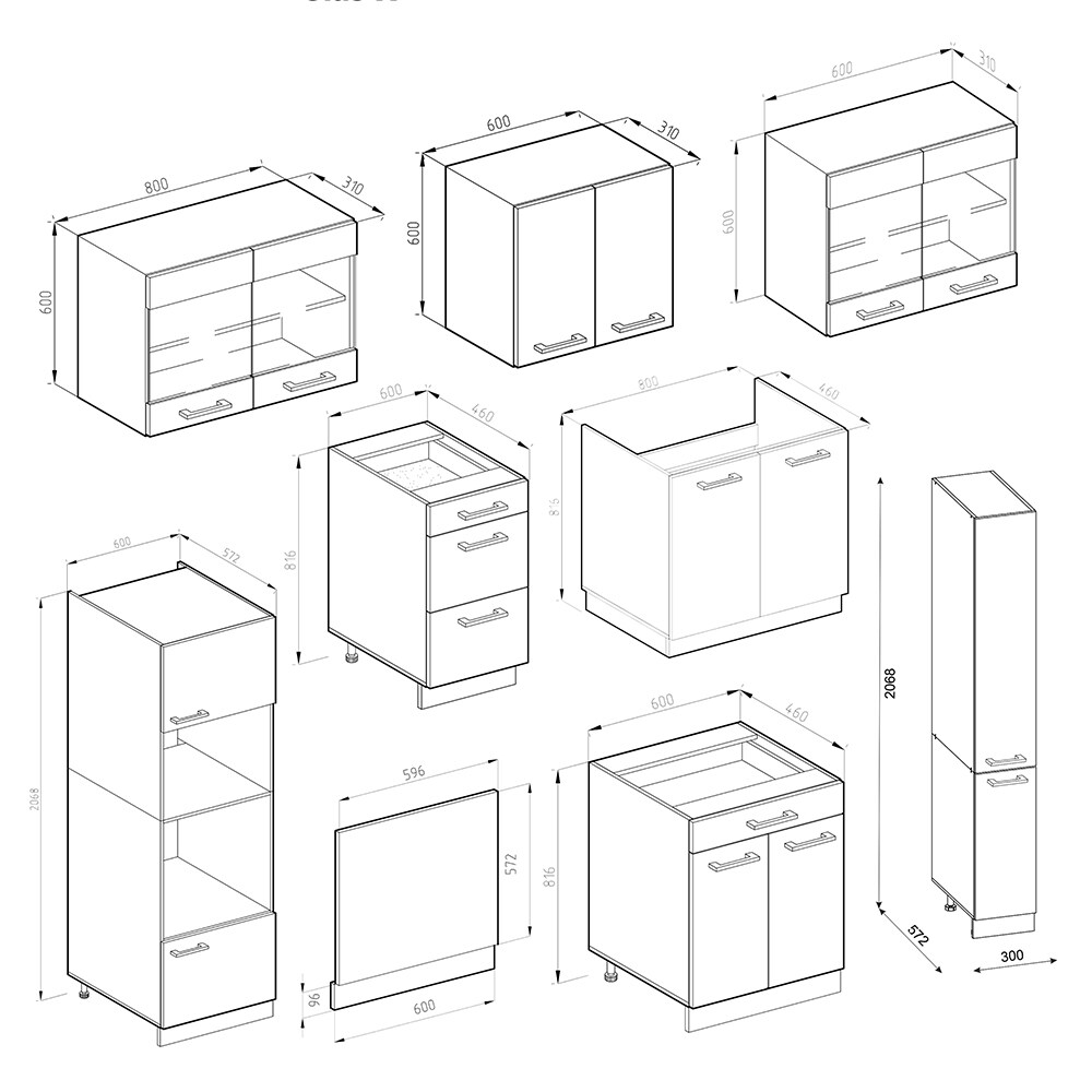 Vicco Küchenzeile Küchenblock Einbauküche R-Line 350 cm Weiß Arbeitsplatte Hochglanz