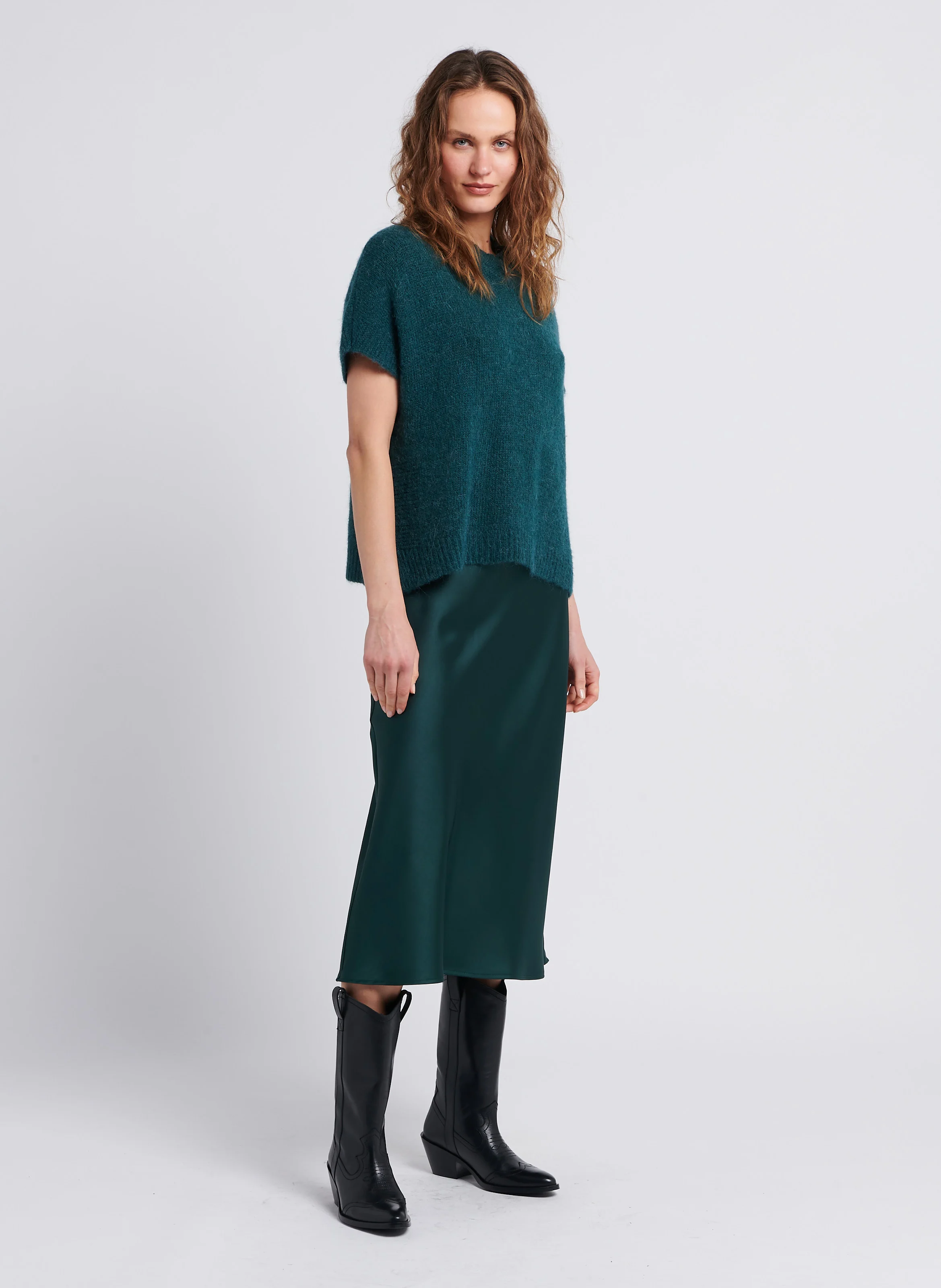 Pull ample à col V| Vert