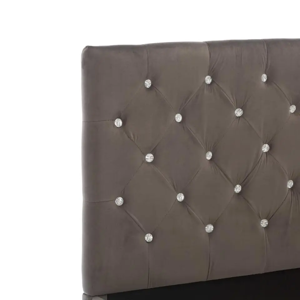 vidaXL - Bed frame met hoofdeinde - Grijs - Fluweel - 90x200 cm