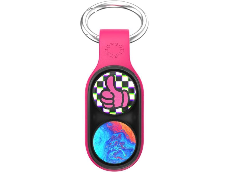 PopSockets Schlüsselanhänger PopPucks Starter Pack Pink Pun Schlüsselring mit Trickmagnet