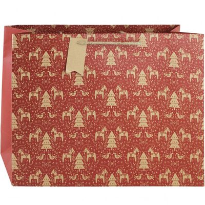 Clairefontaine Eurowrap - Sac cadeau - 37,3 cm x 11,8 cm x 27,5 cm - dalécarlie rouge