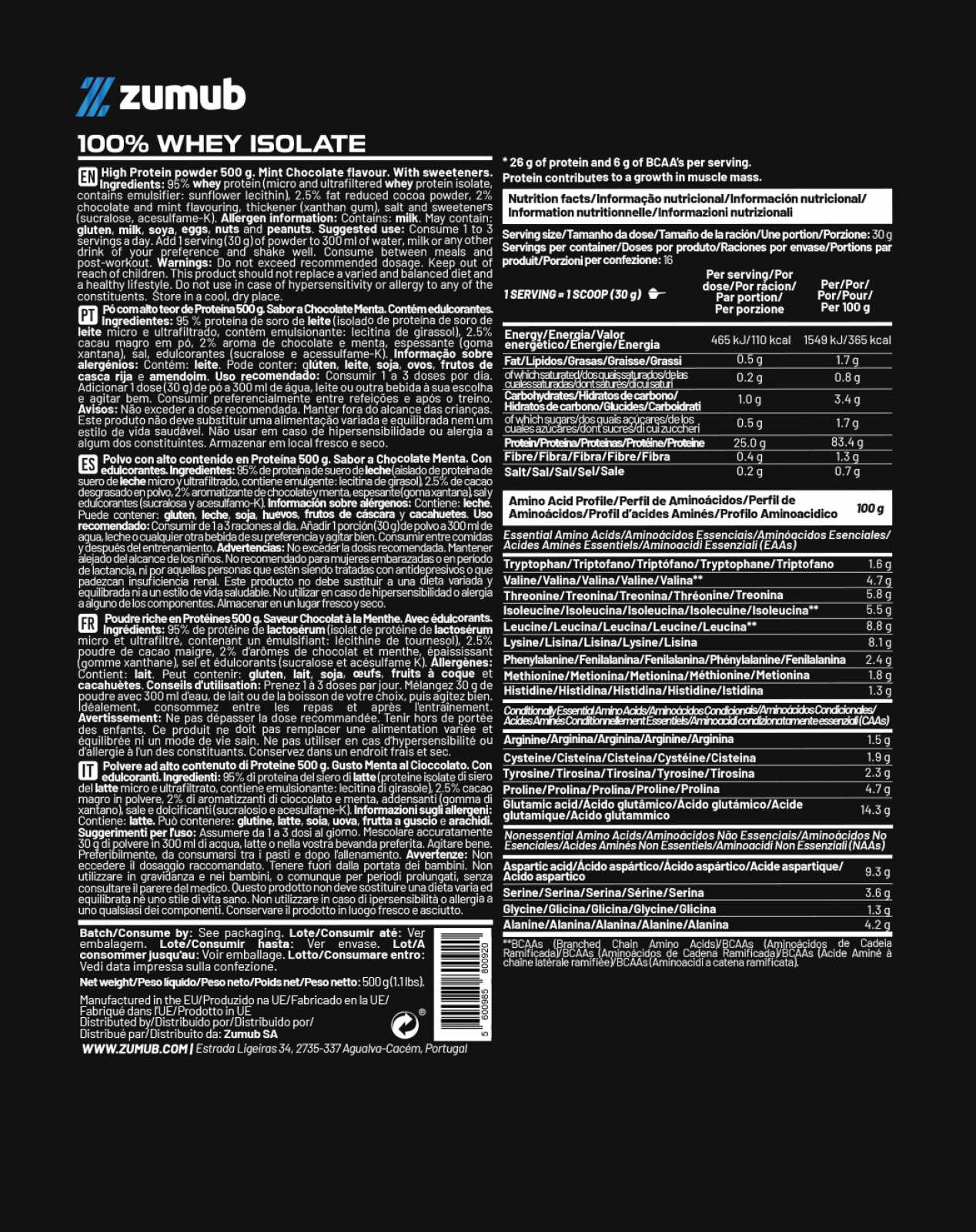 Zumub 100% Whey Isolate 30g