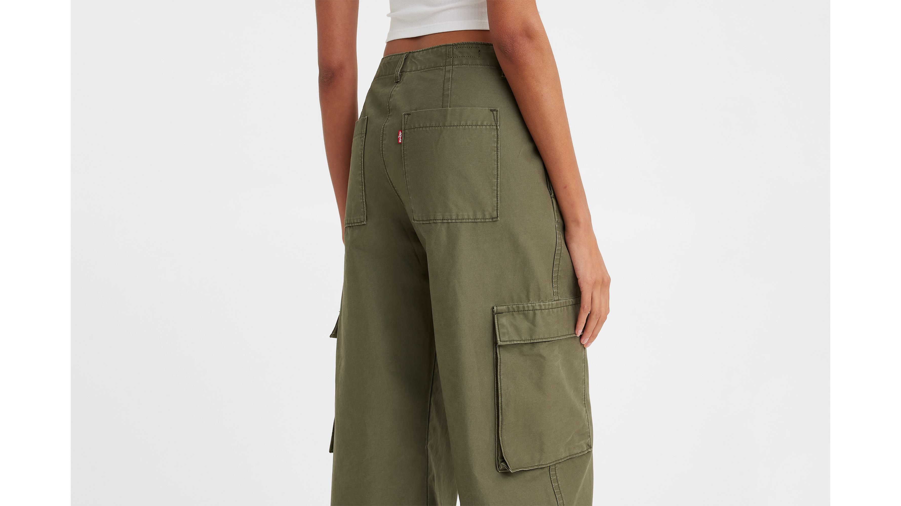 Pantalon baggy cargo - Olive Night - Vert
