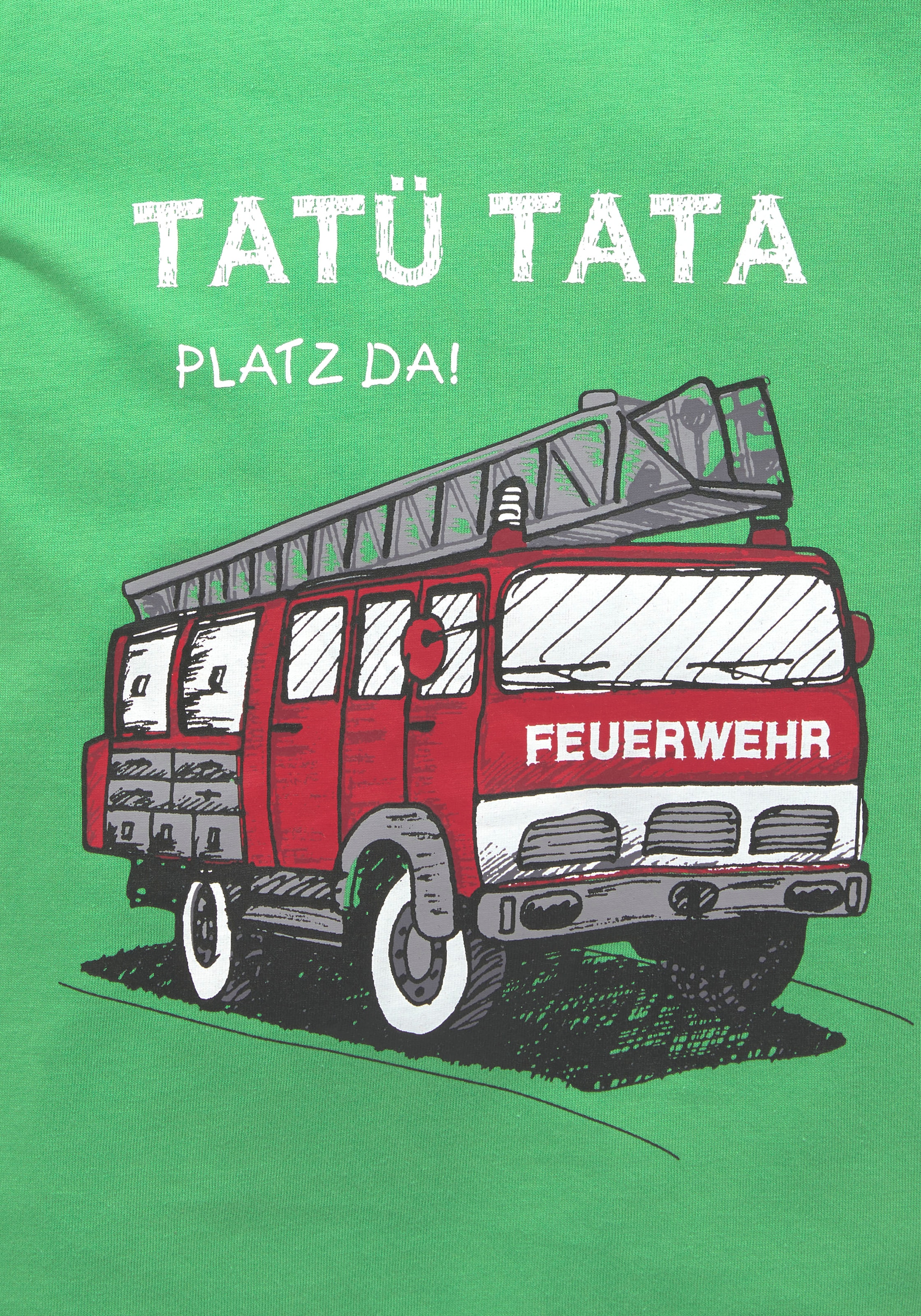 KIDSWORLD T-Shirt »Feuerwehr-Druck: PLATZ DA«, Kurzarm,  basic geschnitten,  mit coolen Statements