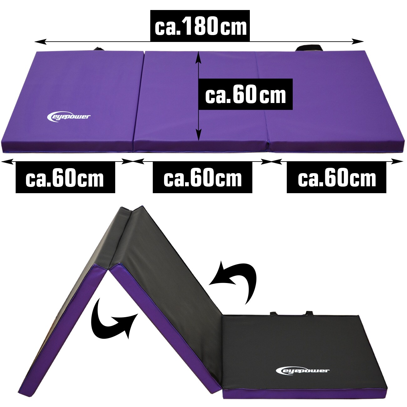 180x60 Klappbare Gymnastikmatte - 5cm dicke Turnmatte Kinder - Weichbodenmatte