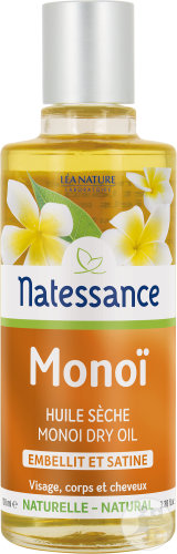 Natessance Huile Sèche De Monoï Embellit Et Satine Visage, Corps Et Cheveux Flacon 100ml