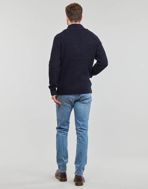 Selected - SLHLAND LS KNIT SHAWL NECK W - Marine