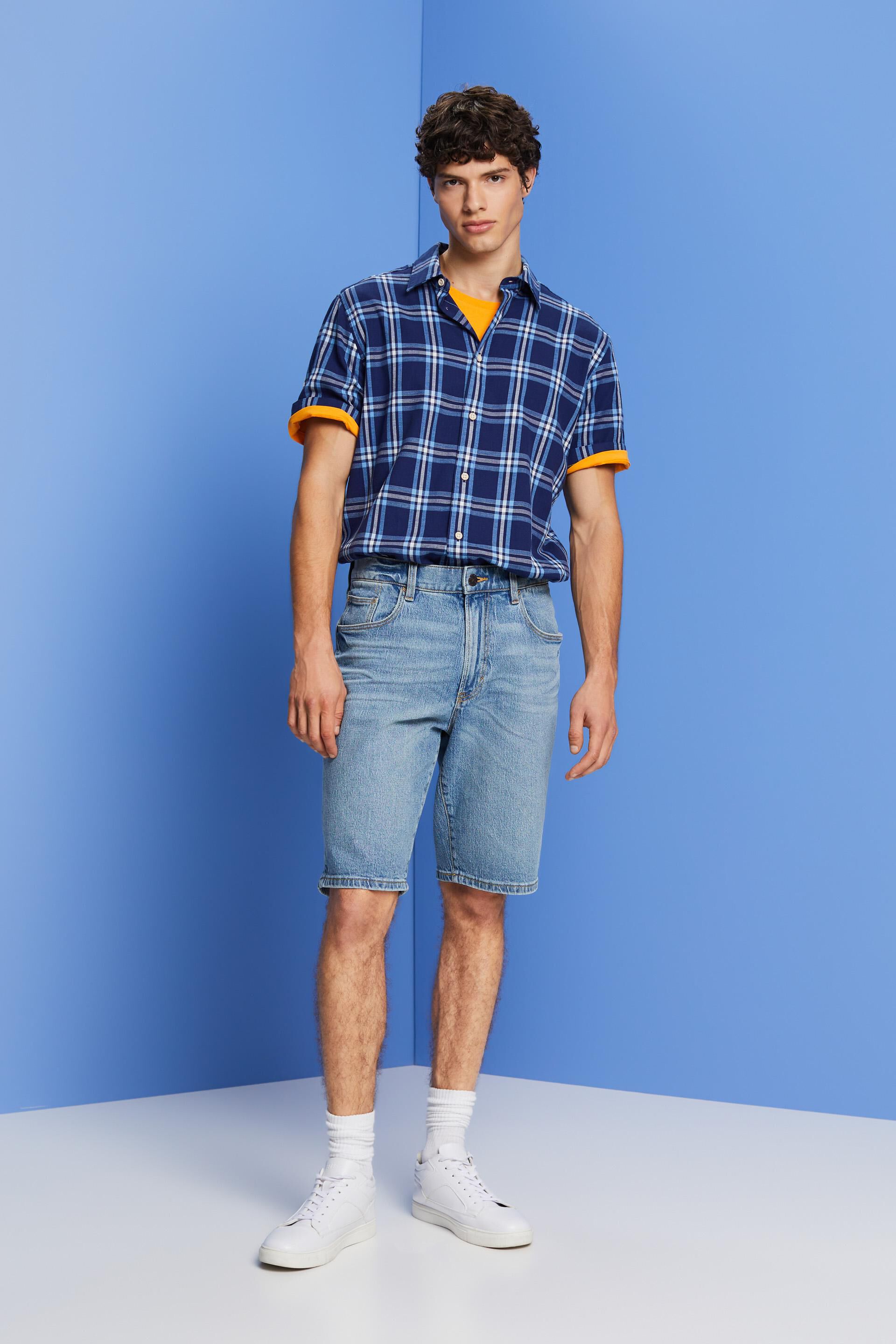 Chemise à manches courtes à carreaux
