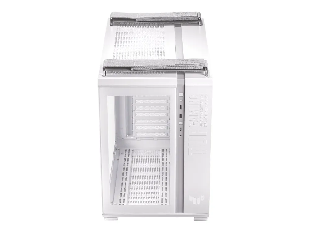 ASUS TUF Gaming GT502 Plus - Mid tower - ATX - sidepanel med vindue (hærdet glas) - ingen strømforsyning - hvid - USB/Lyd