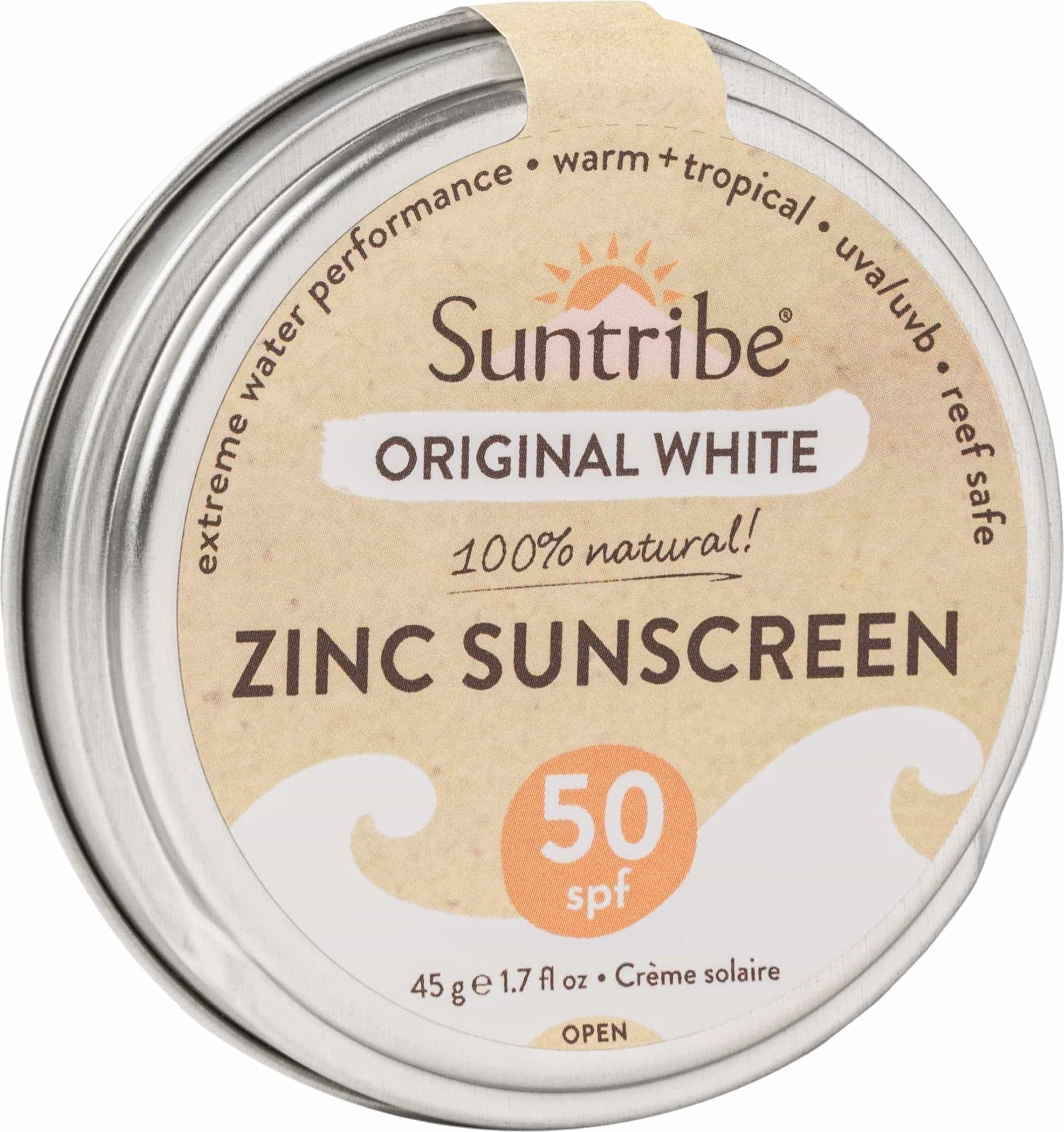 Suntribe  Zinc Sunscreen Gesicht & Sport SPF 50, original white (45 g)