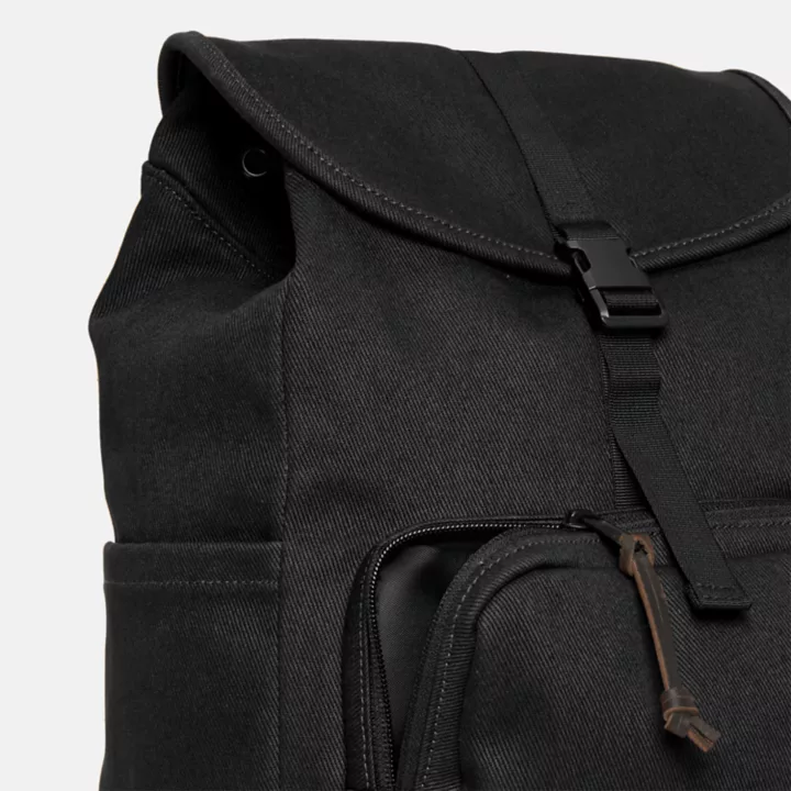 Mochila de lona preta para mulheres.