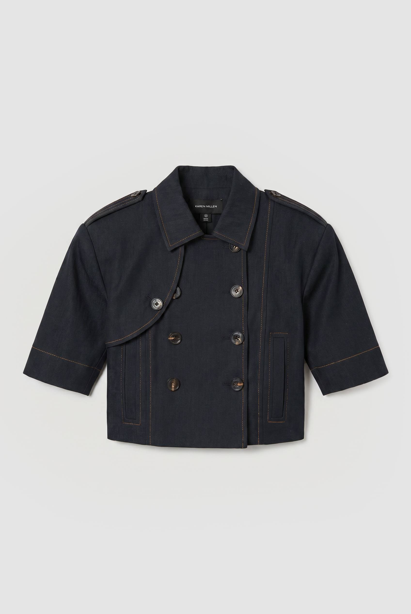 KarenMillen Veste Trench En Denim Ajustée