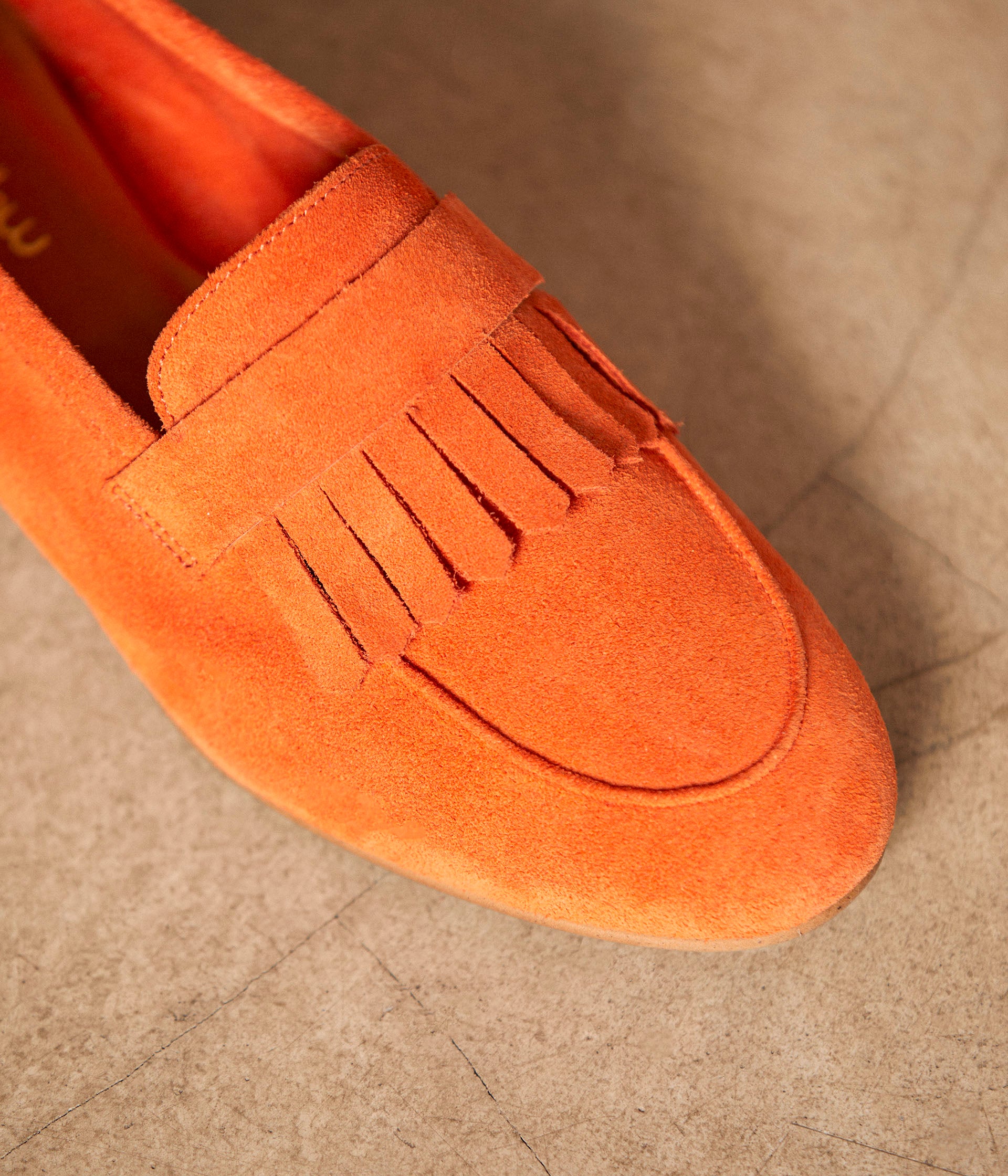Mocassins velours orange Jamie