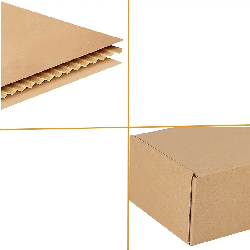 (10er Set) 30x22.5cm Kraftpapier Versand Karton Schachtel Faltbare DIY Geschenk Box Verpackung - Braun