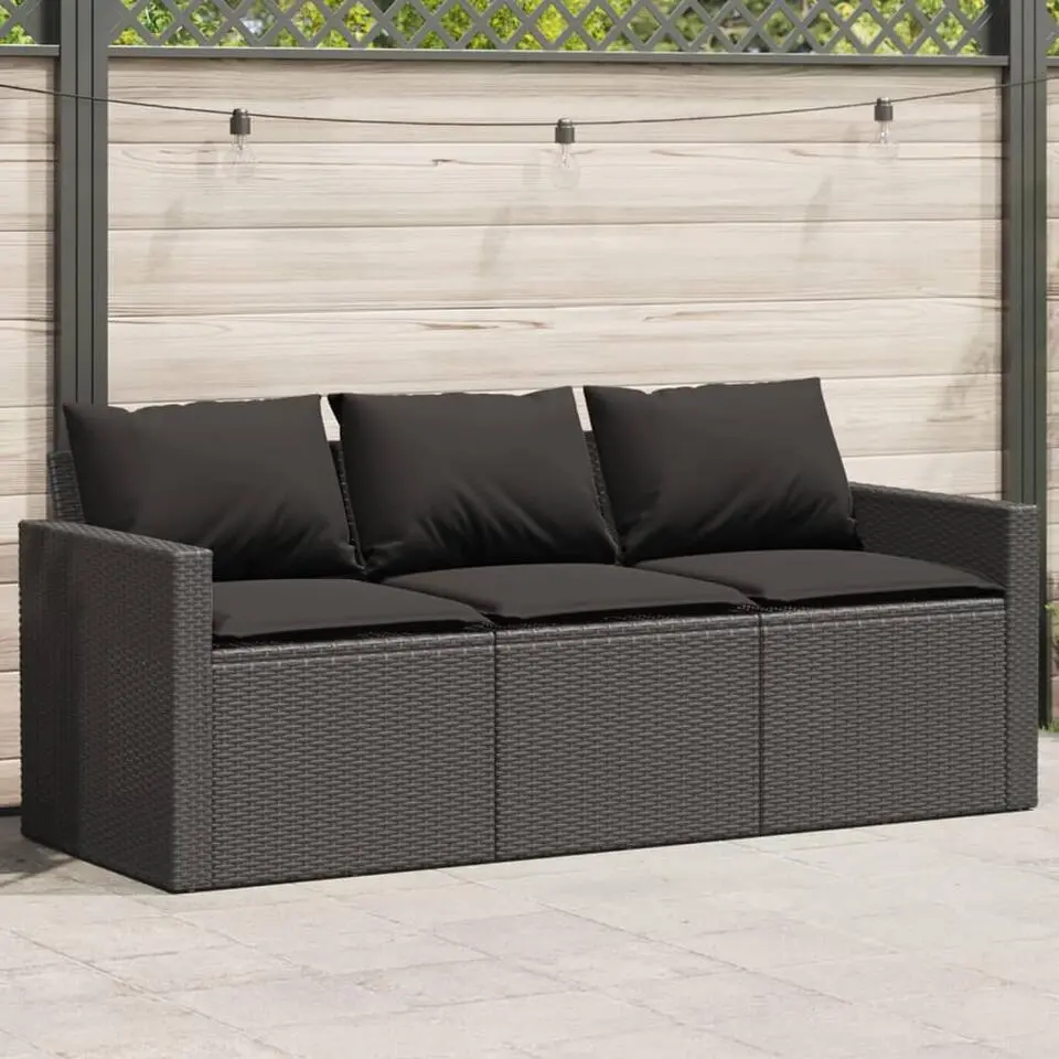 vidaXL - Tuinbank - Zwart - Poly rattan