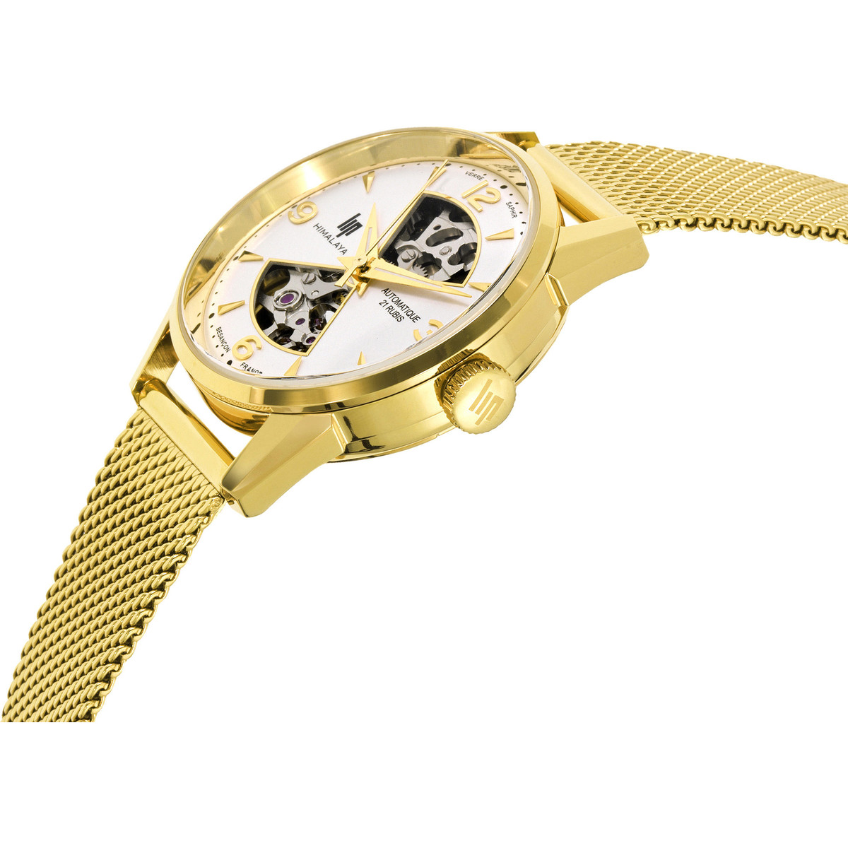Montre Lip femme automatique métal doré