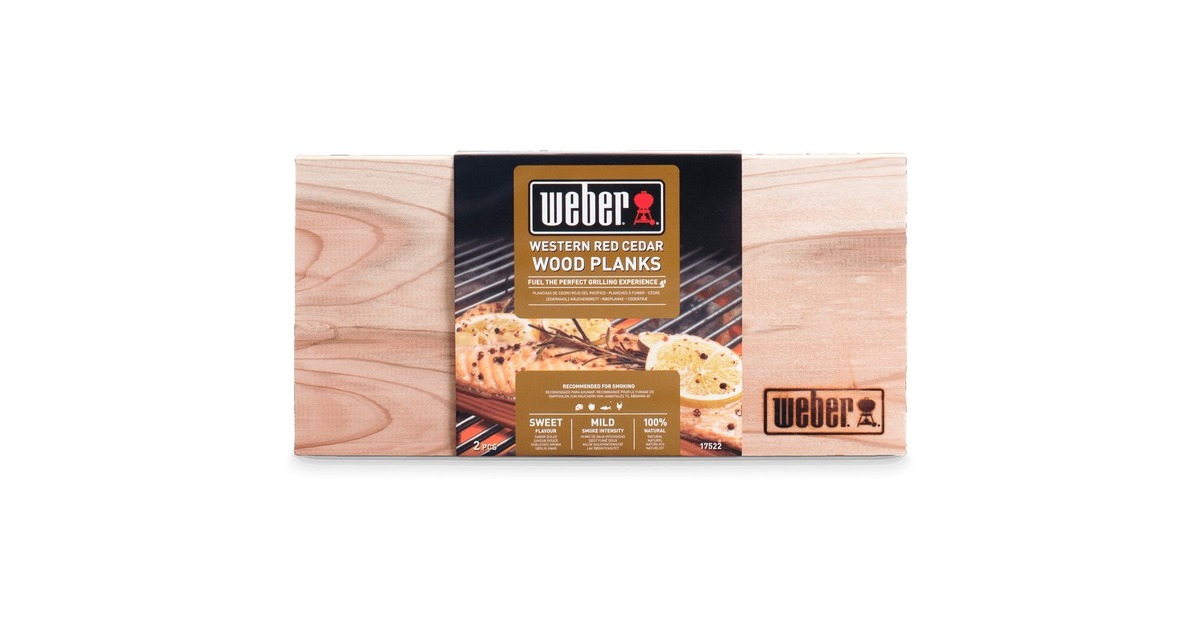 WeberWestern Red Cedar houten planken - klein aromahout  (2 stuks, 15 x 30 cm)