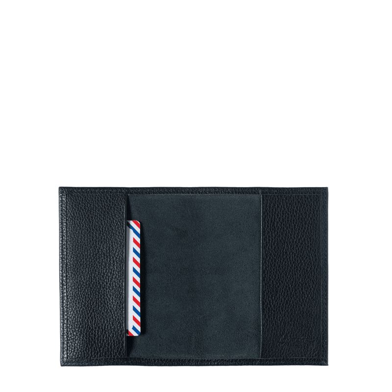 Porte-passeport Louis en cuir grainé Lune Bleue
