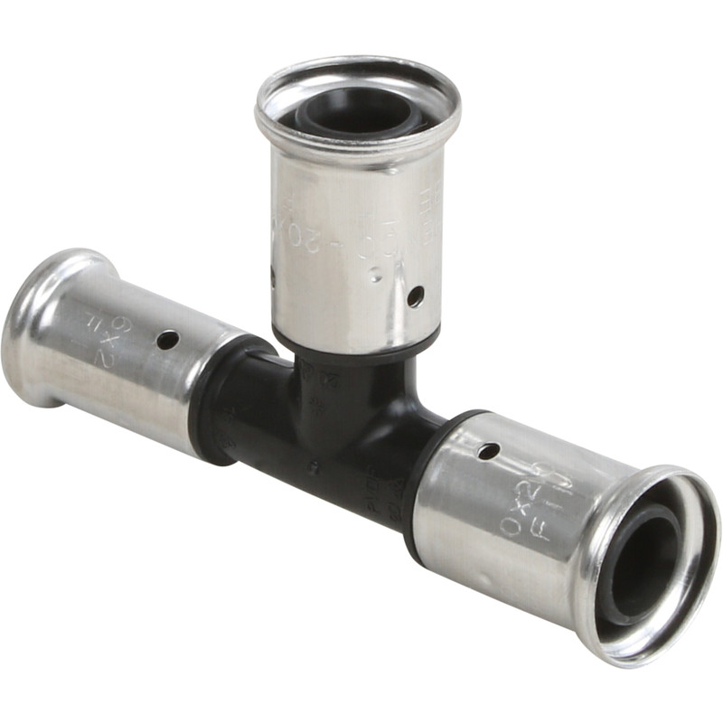 Henco pers T-stuk verloop 20x20x16mm