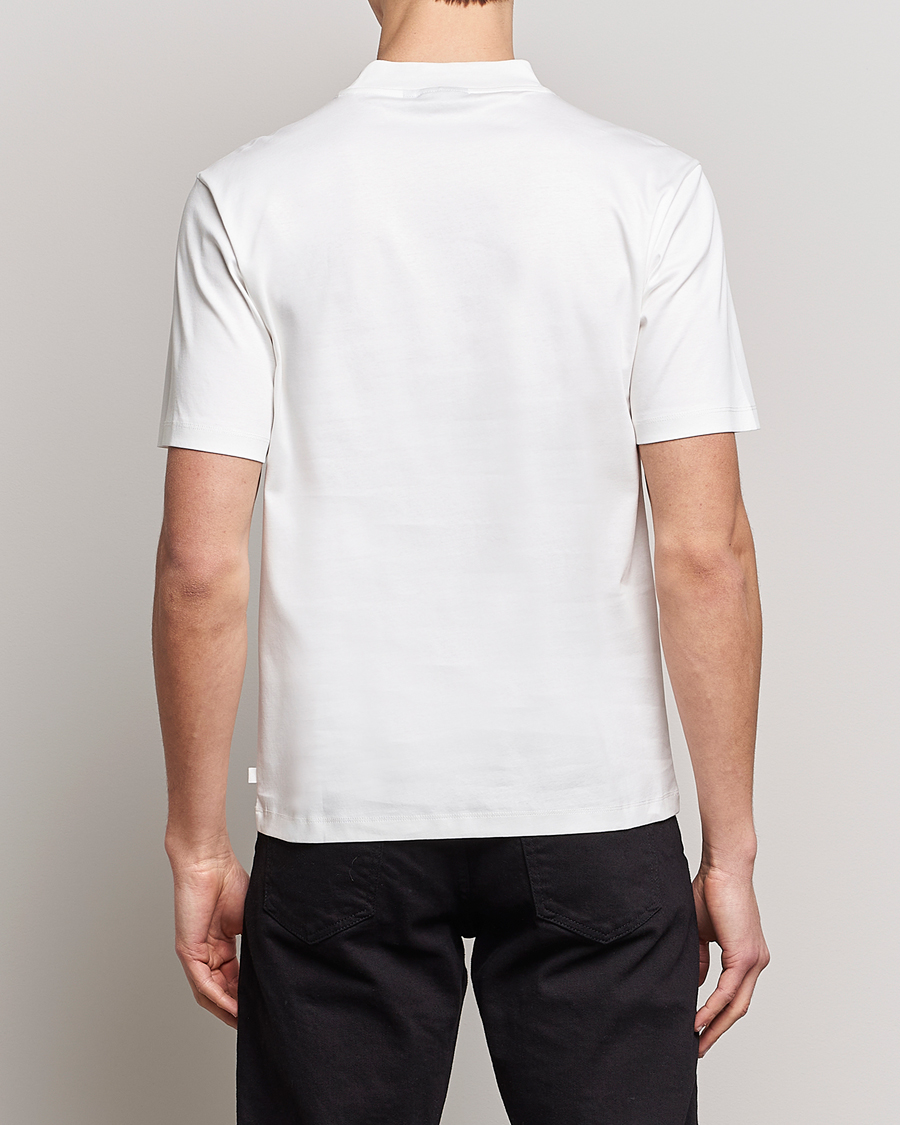 J.Lindeberg Ace Mock Neck Mercerized Cotton T-Shirt White