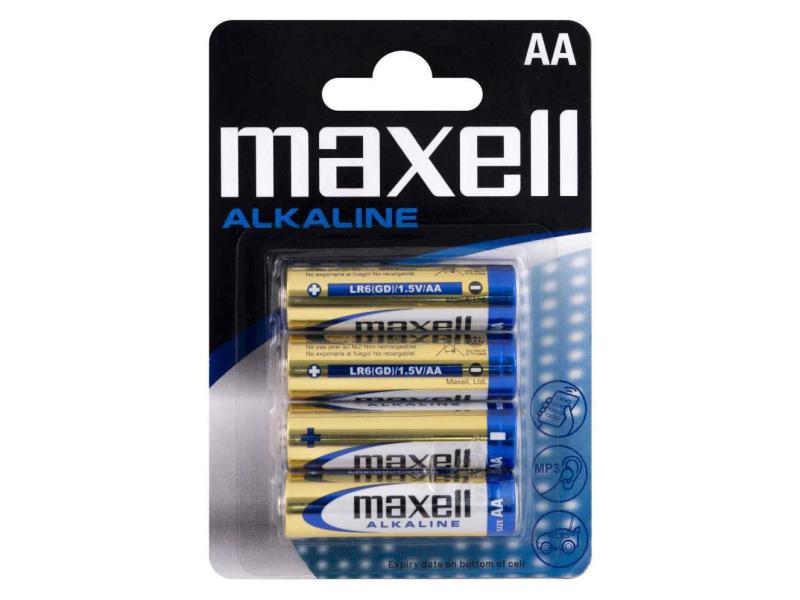 Maxell Europe LTD. Batterie Alkaline AA , 4 Stück Typ LR6 / AA / Mignon, 4 Stück