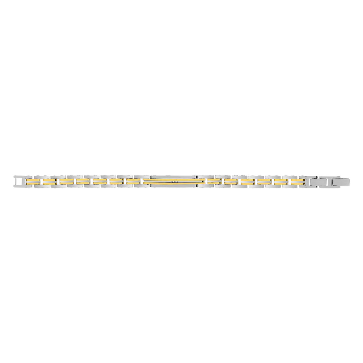 Bracelet acier bicolore doré jaune 21 cm