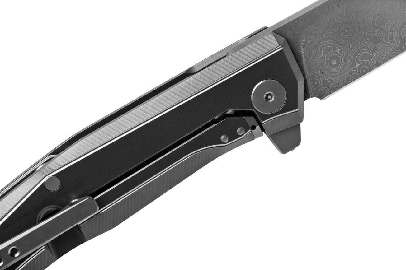 LionSteel Myto Damascus, Grey Titanium MT01D-GY zakmes, Molletta design