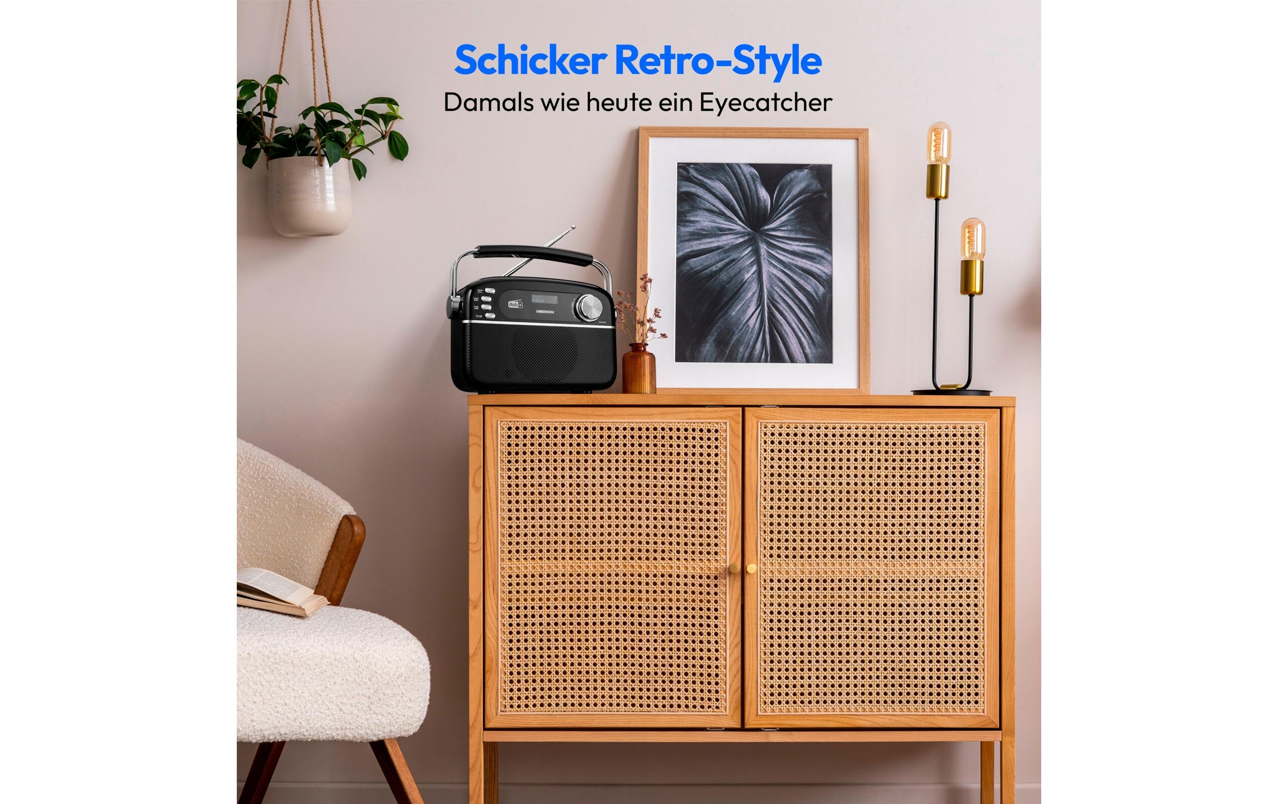 DAB+ Radio LIFE E66809 BronzeRetro-Radio mit Bluetooth und Solarpanel