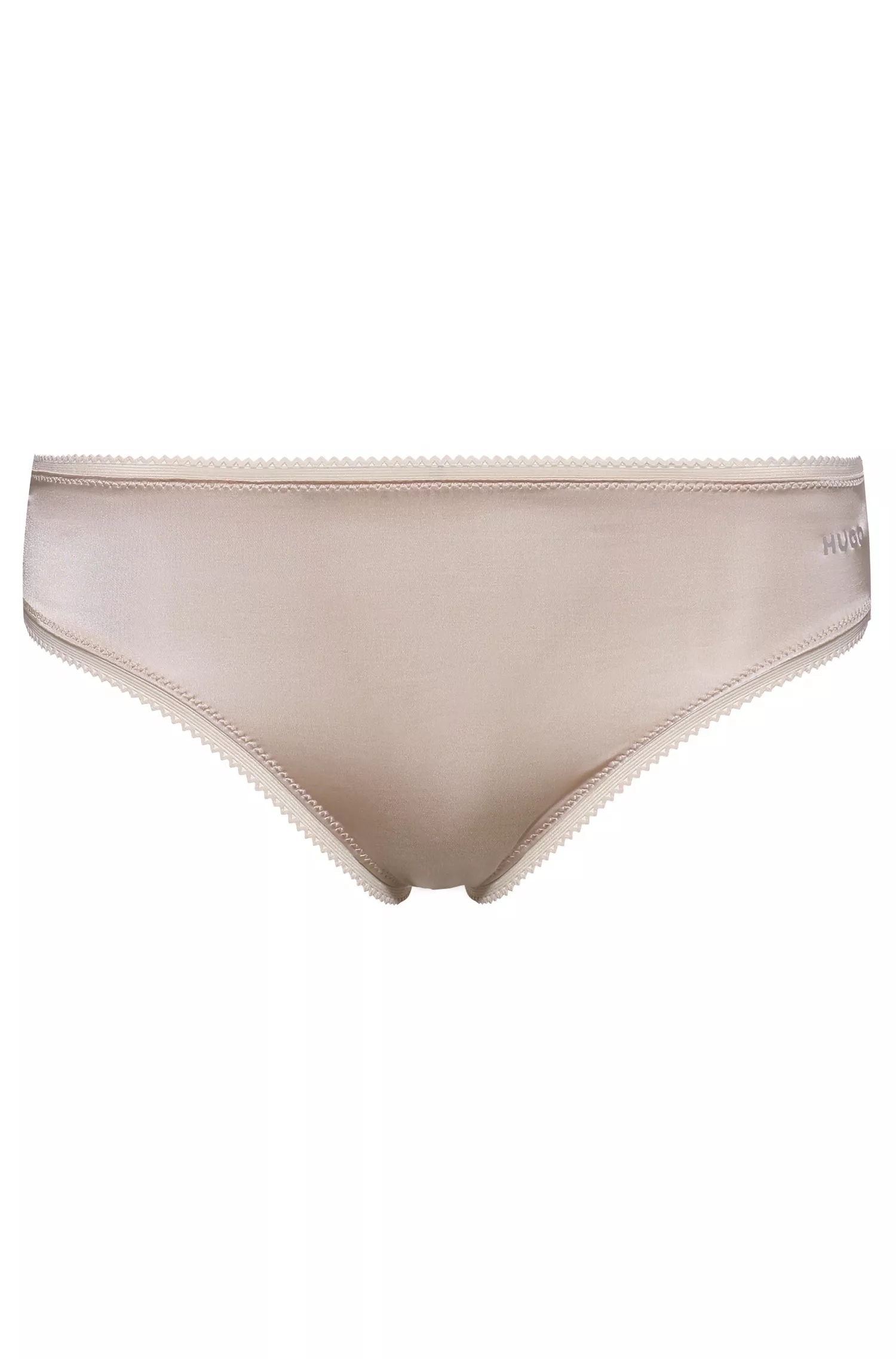 Cueca HUGO vermelha em malha elástica com detalhes do logotipo.