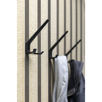Hermeta garderobe hoed- en jashaak dubbel zwart