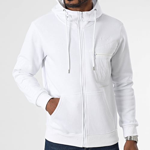 Sweat Zippé Capuche 2333107 Blanc
