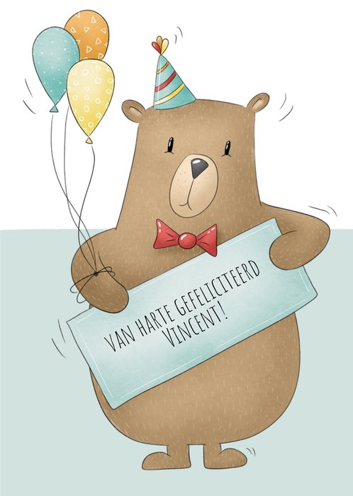Studio Fred Illustraties | Verjaardagskaart | Feestje | Aanpasbare tekst