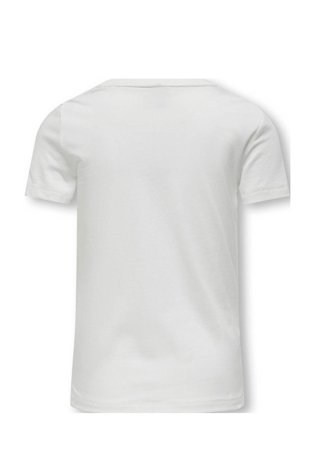 ONLY T-shirt KOGLOVELY LIFE met tekst wit