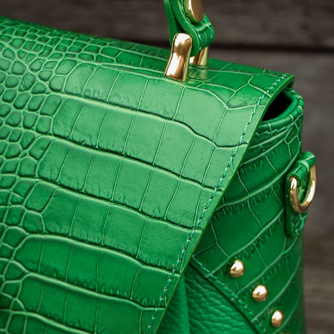 Christian Laurier Sac à main en Cuir Yasmin vert foncé - 22x19.5x10 cm