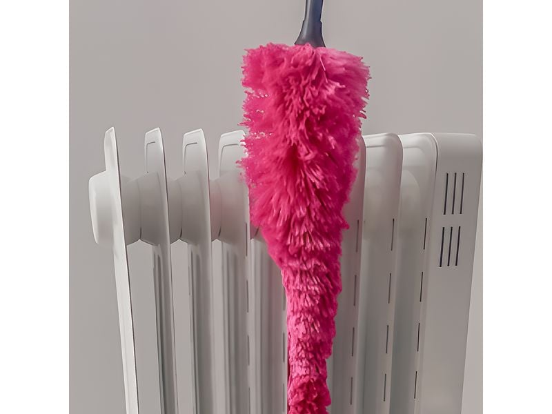 CreaClean Radiatorenbürste 76 cm Rot Heizungsbürste mit Teleskopstielvorrichtung