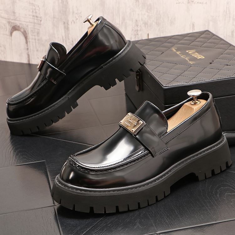 Mr Ozera - Platform Loafers van Imitatieleer met Metalen Accenten