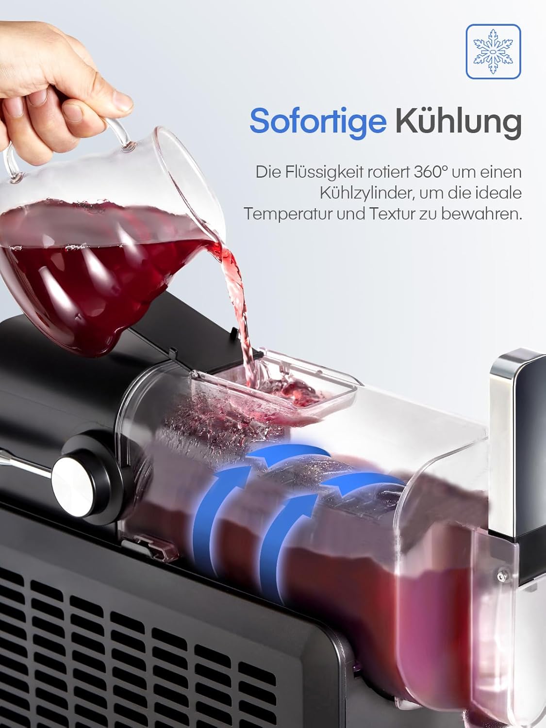 FOHERE Slush Maschine 2L für zu Hause, keine Eiswürfel erforderlich, Selbstreinigung, 5-in-1 Slushie Maschine mit 5 Einstellungen für Slush, Cocktail, Frappé, Milchshake, Wein, Quickfreeze-Technology