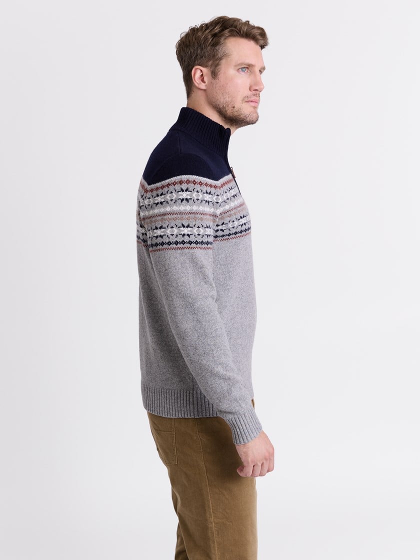 Winston zip genser Light Grey Melange