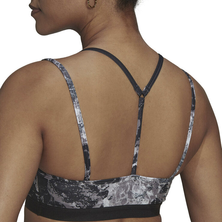 adidas Yoga Essentials Studio Light-Support Allover Print sports bh Sort