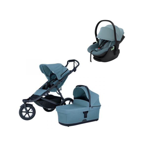 Thule Urban Glide 3 Kinderwagen 3-in-1 - Mid Blue | Thule Maple Autostoeltje - Mid Blue