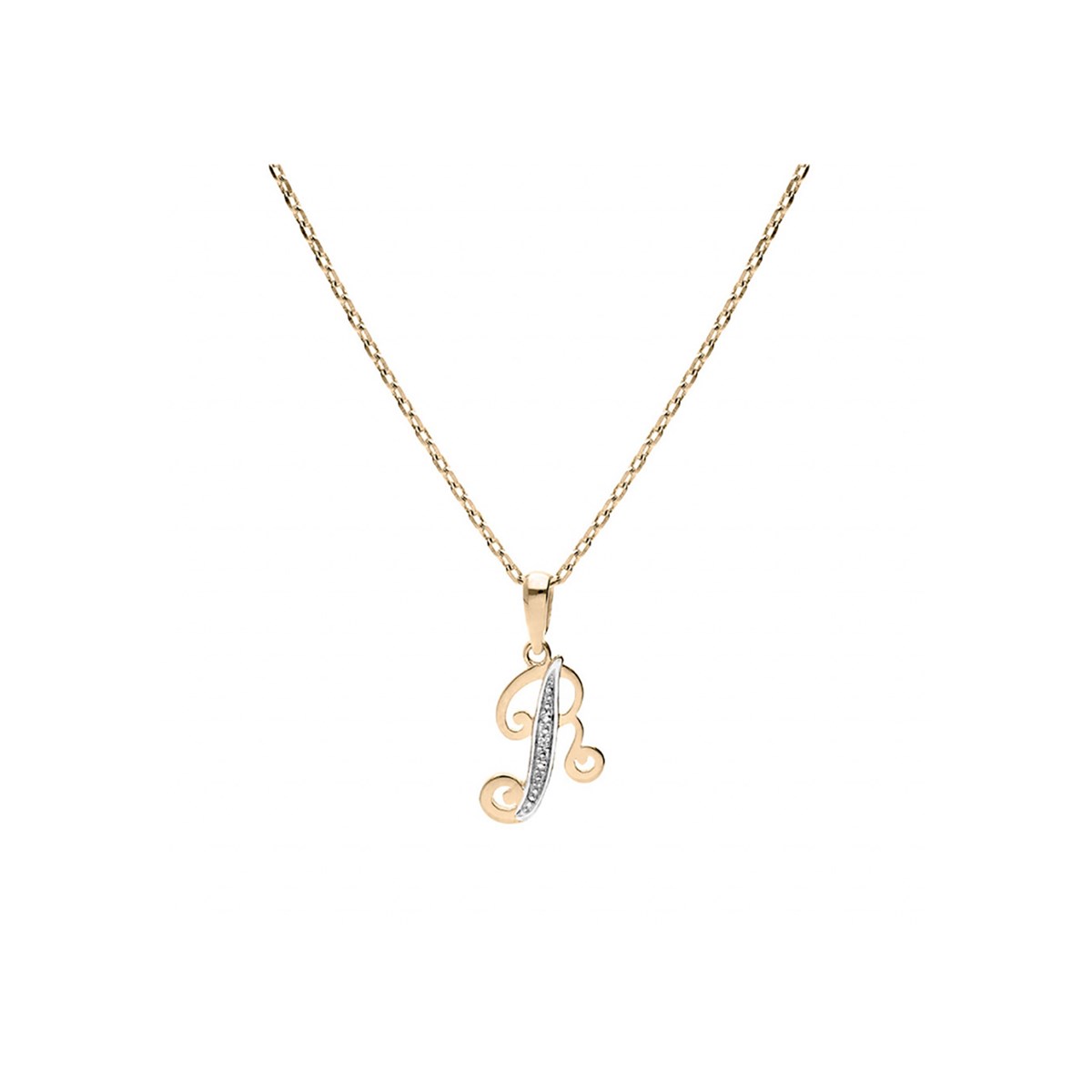 Collier Initiale Plaqué or - Lettre R