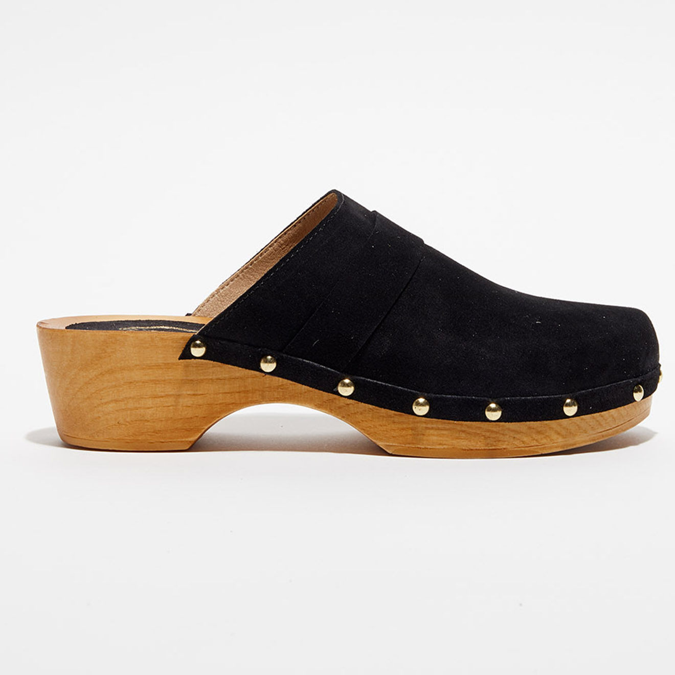 Apologie Studio Sabots en Velours de Cuir Sofia noirs - Talon 5 cm