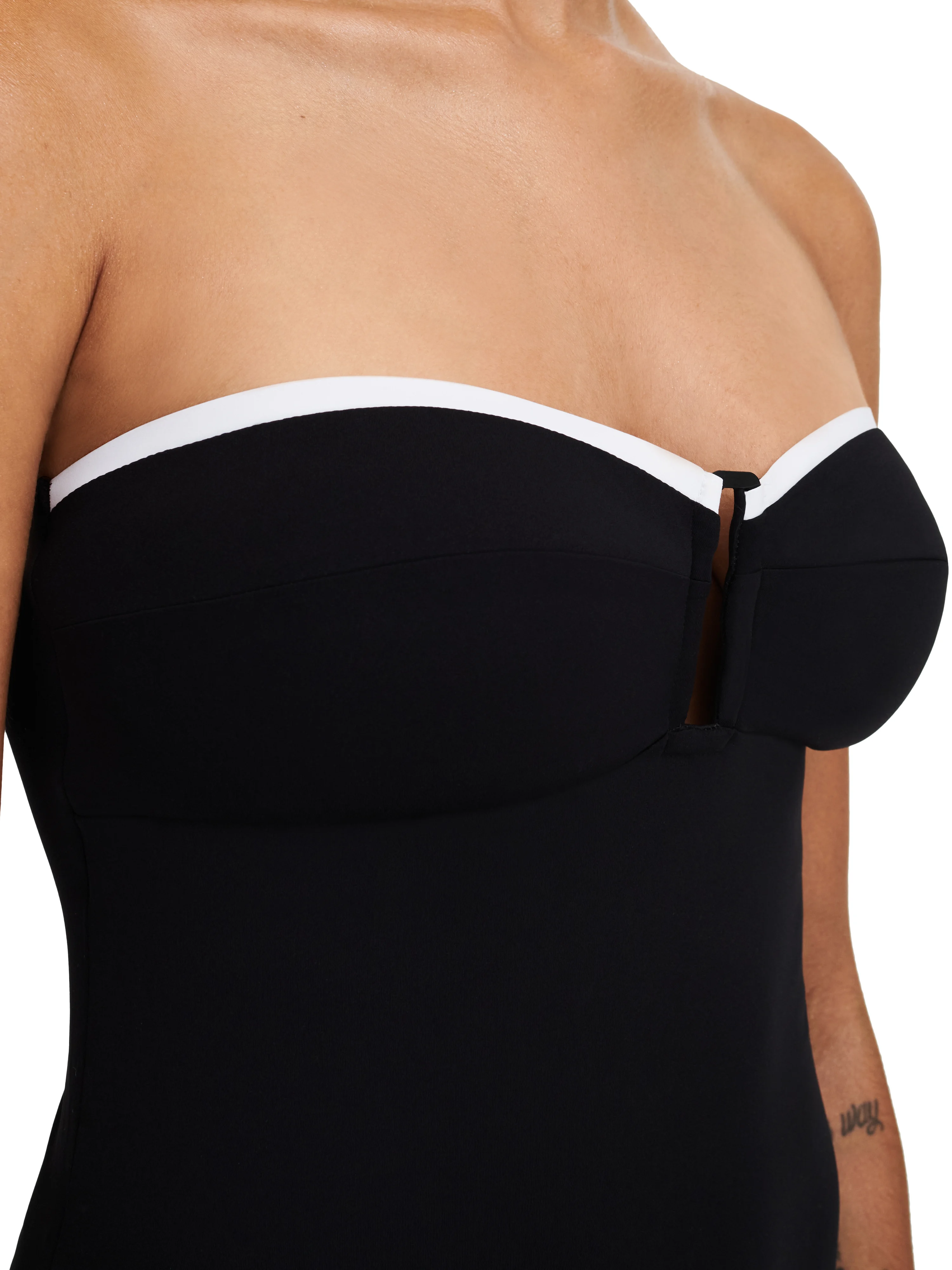 AUTHENTIC - Maillot de bain 1 pièce sans armature bandeau bretelles amovibles | Noir
